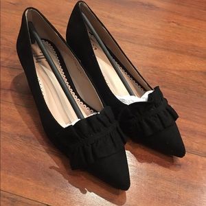 Black Suede kitten heels